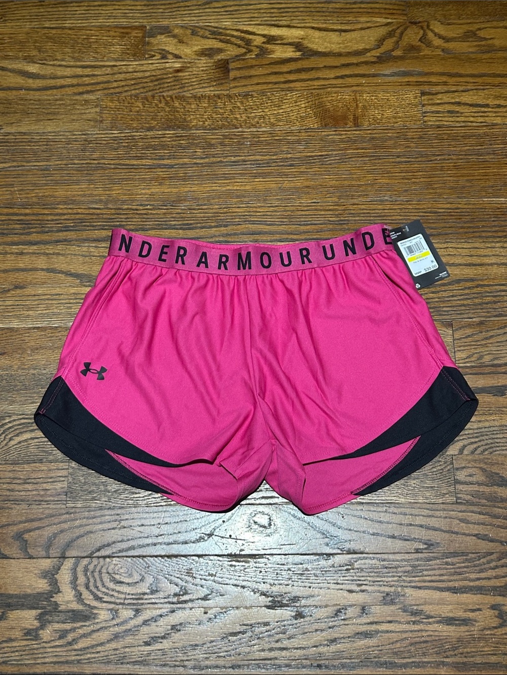 Under Armour Hot Pink and Black Women's Play Up 3.0 Athletic Shorts